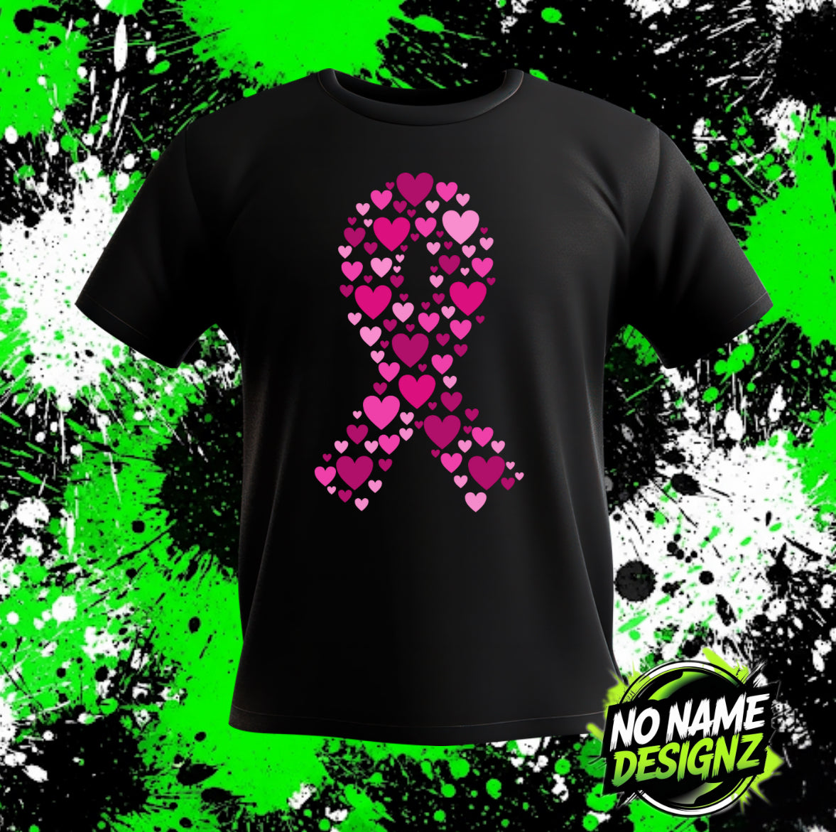 Hearted Pink Ribbon