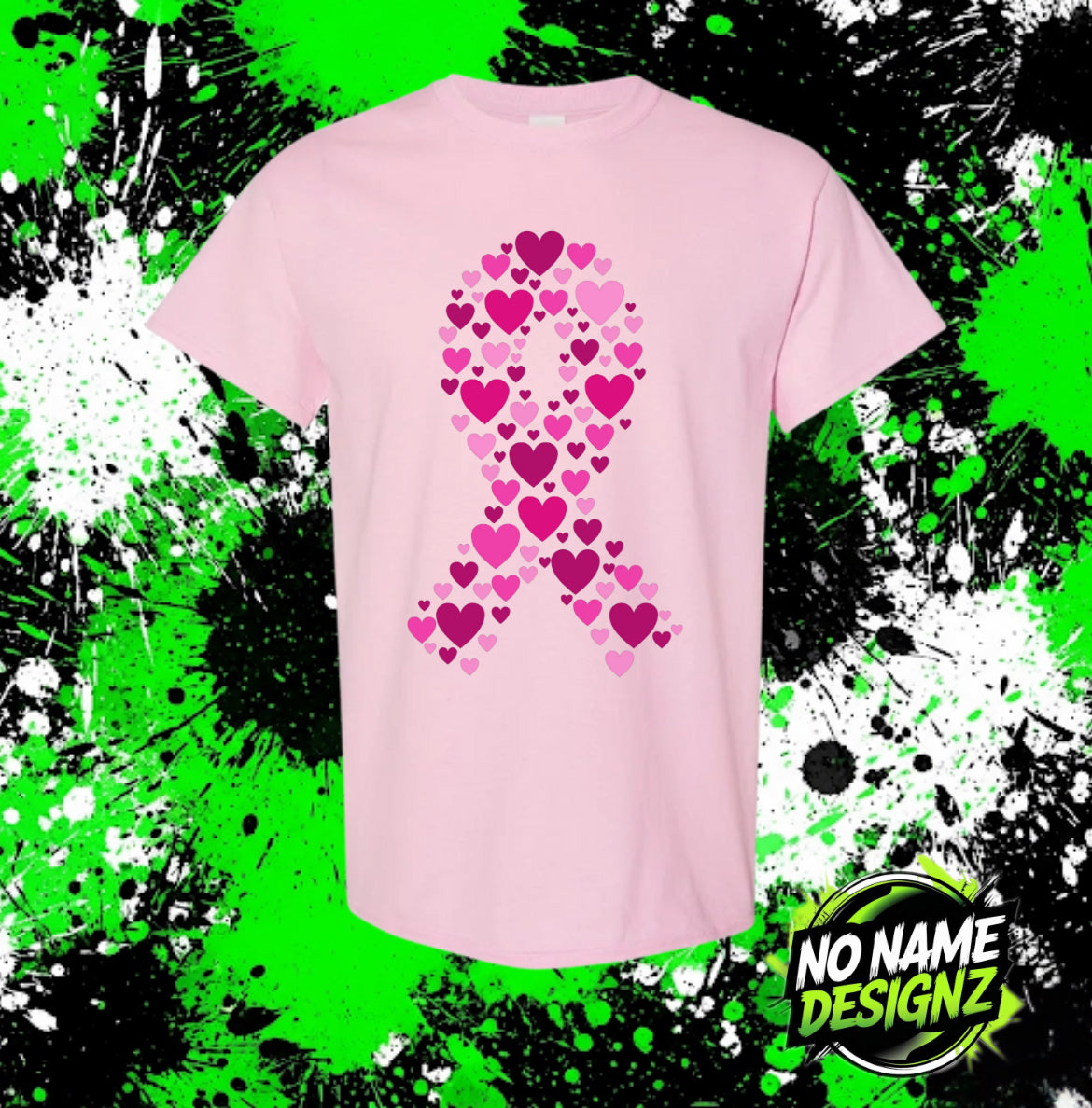 Hearted Pink Ribbon